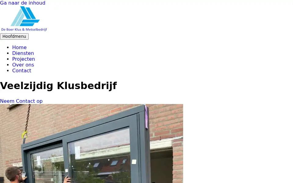 Screenshot of klusbedrijfdeboer.nl