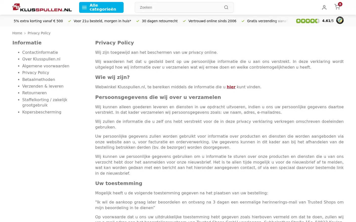 Screenshot of klusspullen.nl