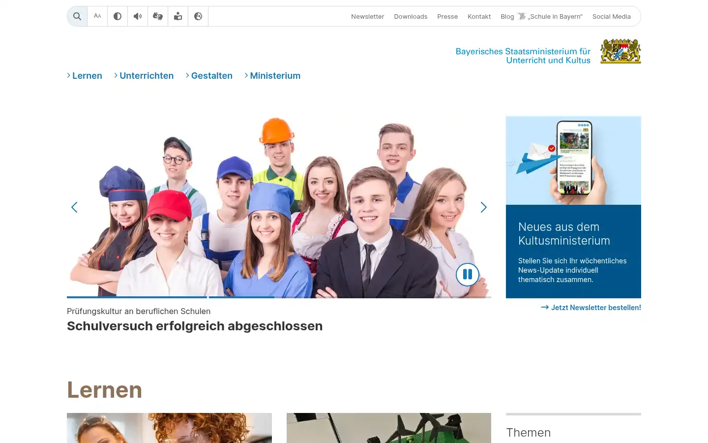 Screenshot of km.bayern.de