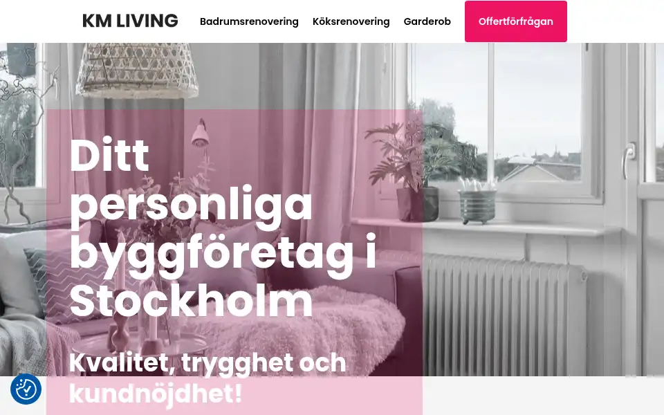 Screenshot of kmliving.se