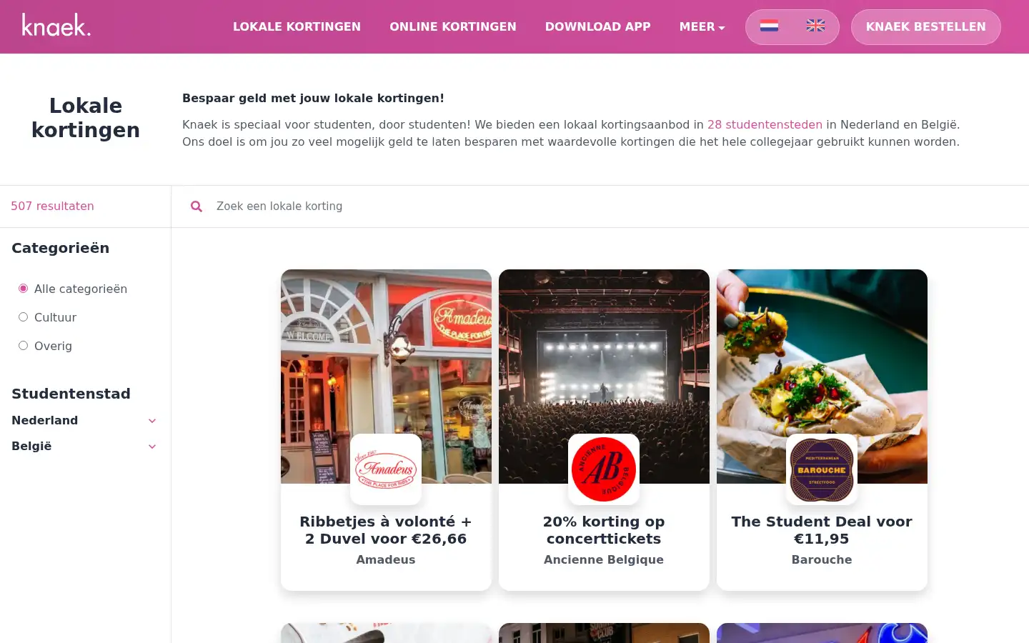 Screenshot of knaek.nl