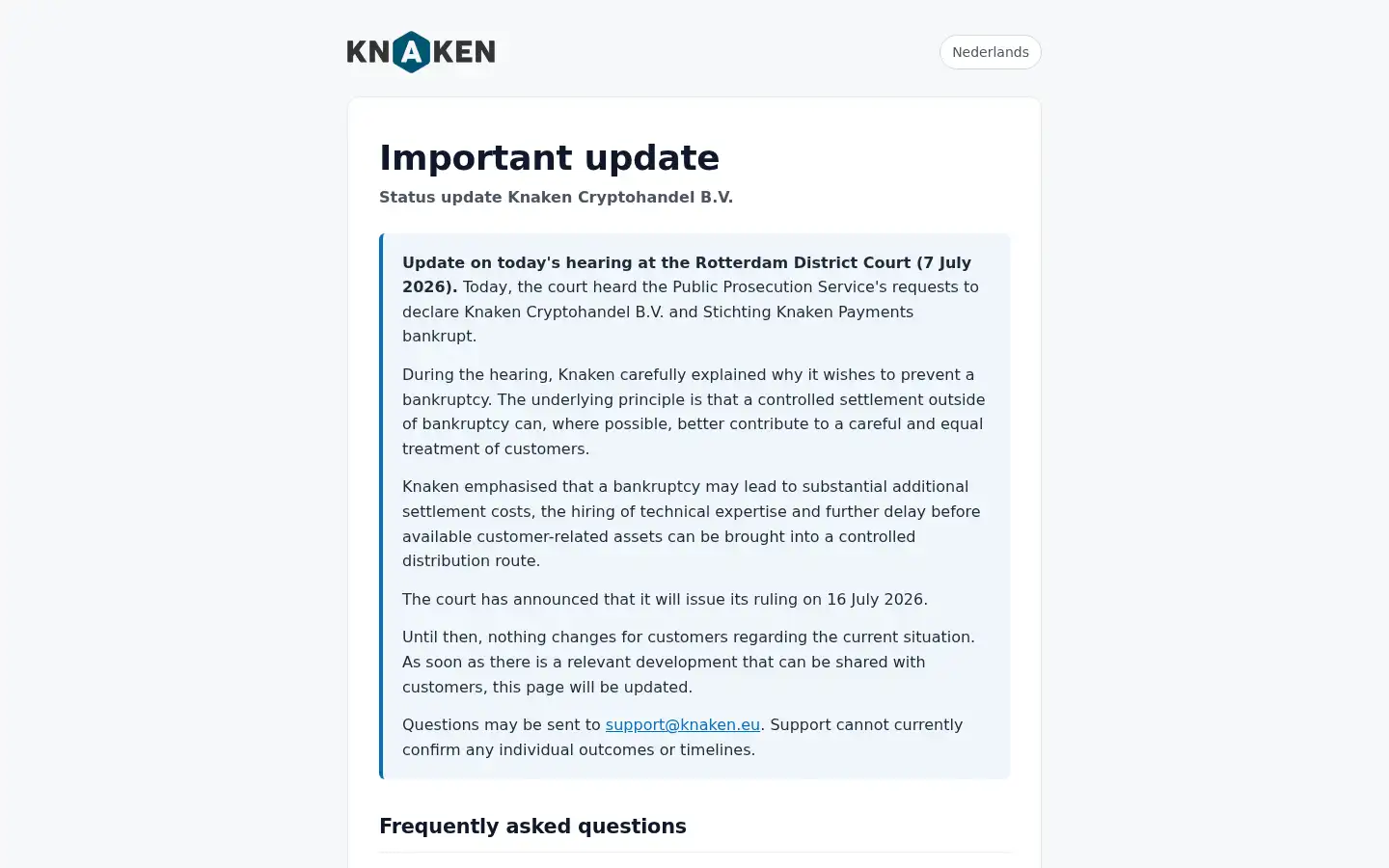 Screenshot of knaken.eu