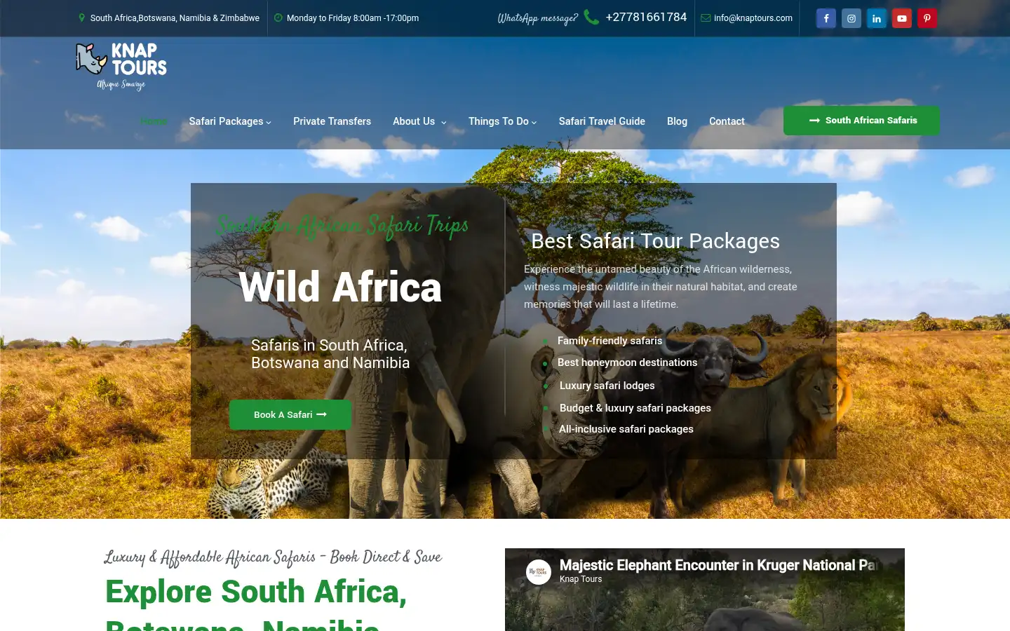 Screenshot of knaptours.com