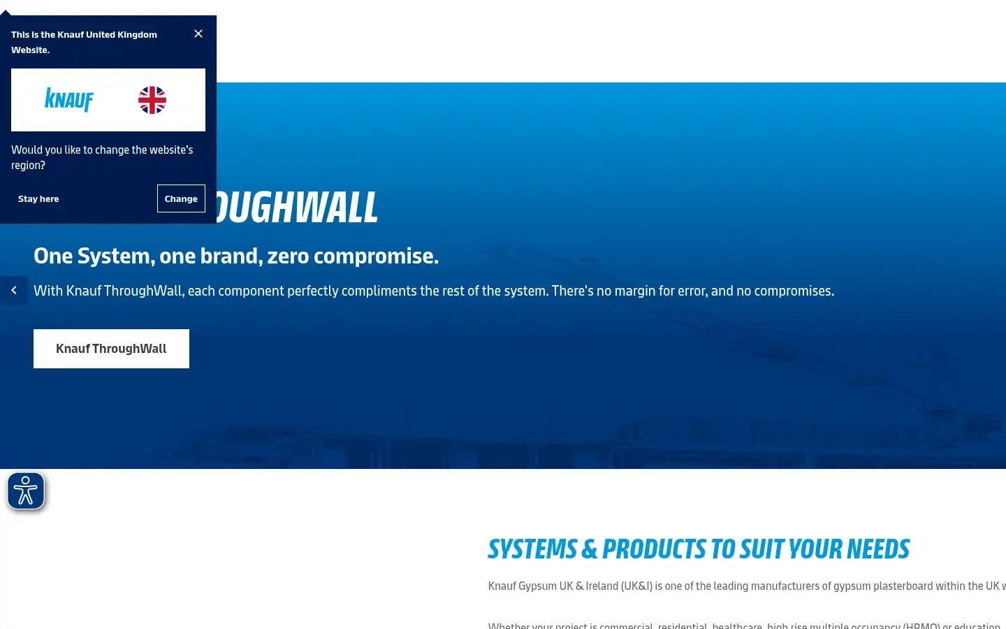 Screenshot of knauf.co.uk