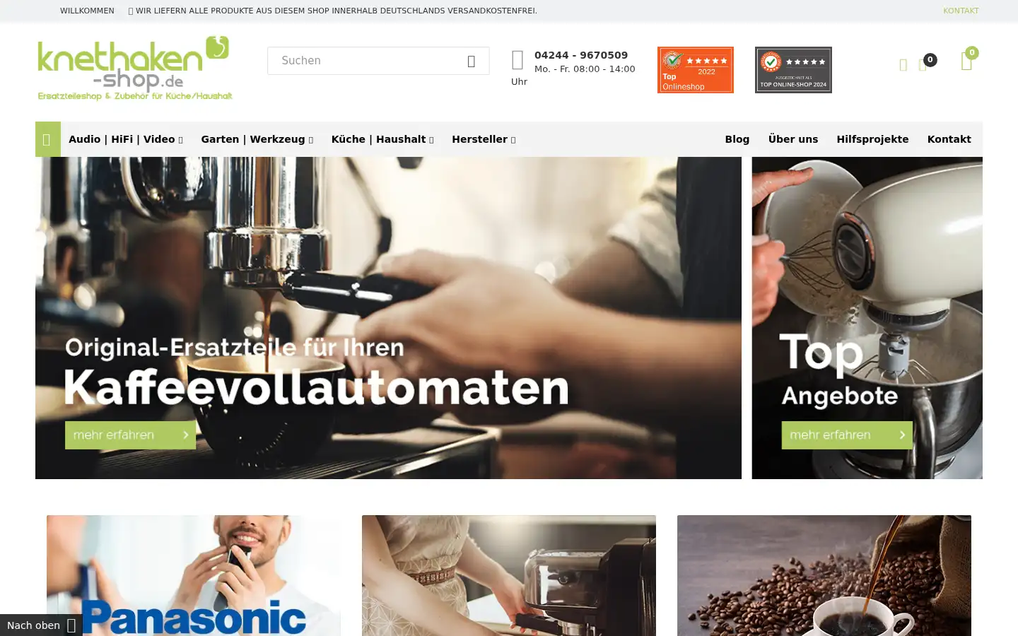 Screenshot of knethaken-shop.de