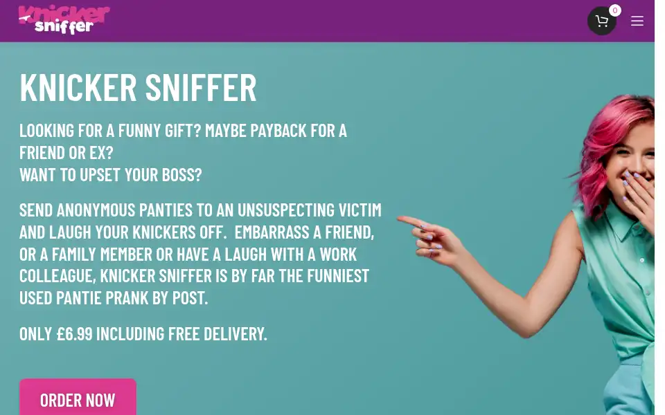 Screenshot of knickersniffer.co.uk