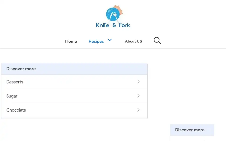 Screenshot of knifeandfork.info