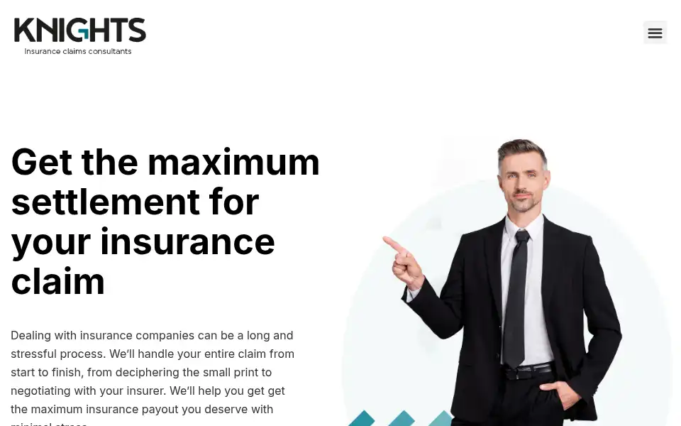 Screenshot of knightsclaims.co.uk