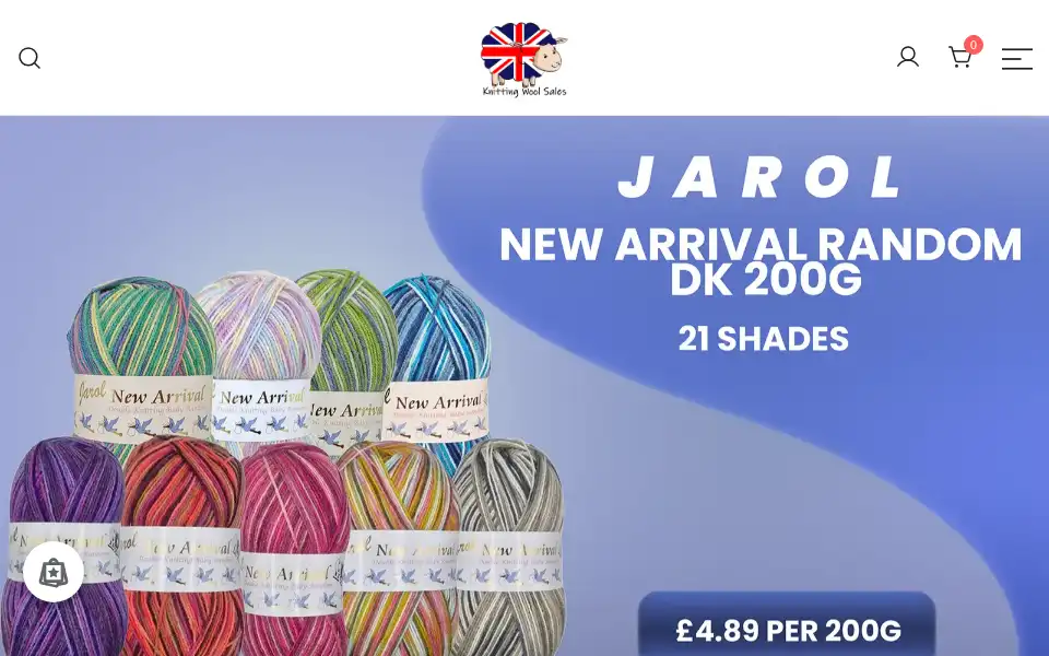 Screenshot of knittingwoolsales.com