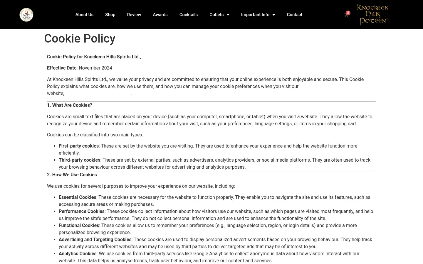 Screenshot of knockeenhillspoteen.com