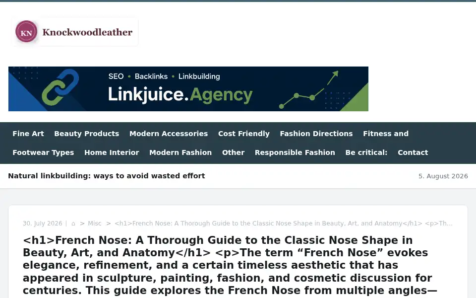 Screenshot of knockwoodleather.co.uk