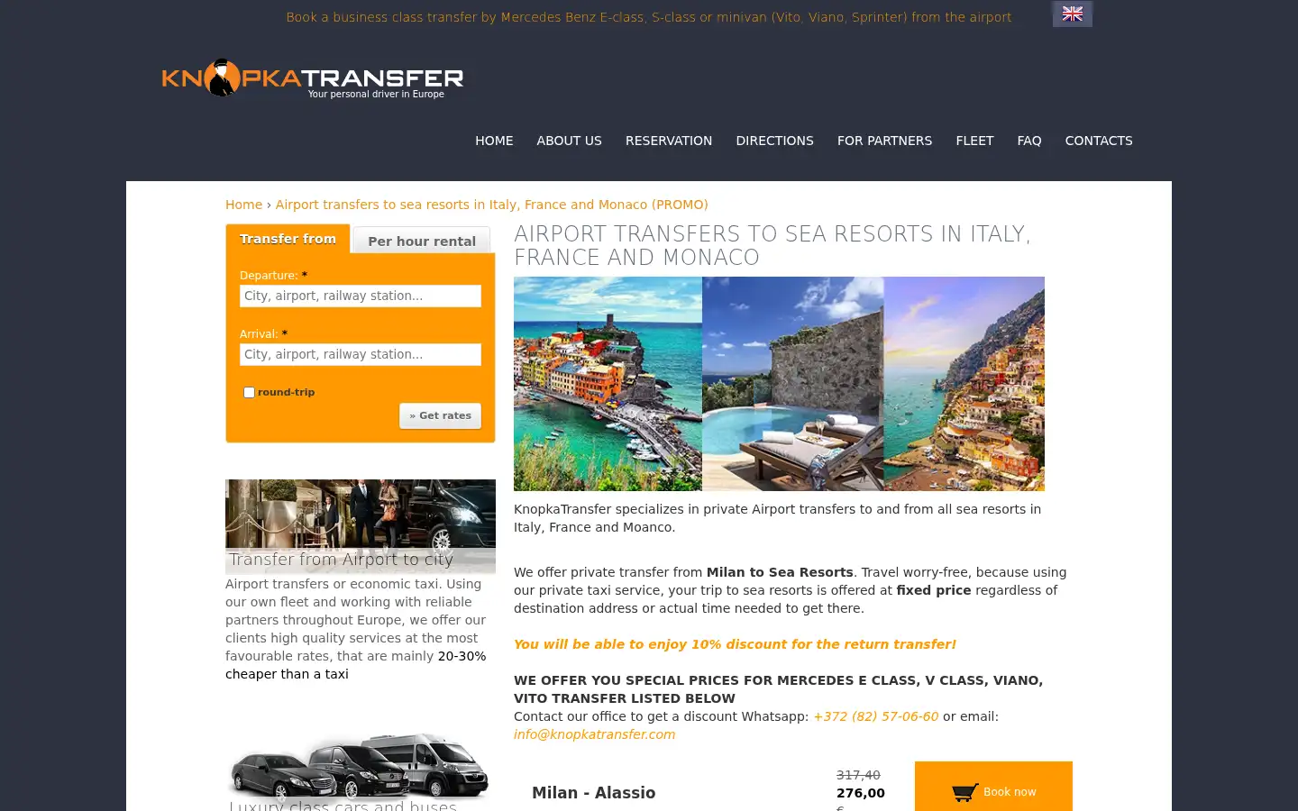 Screenshot of knopkatransfer.com