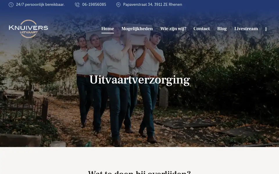 Screenshot of knuivers-uitvaart.nl