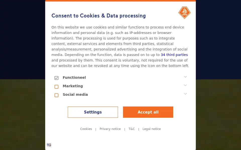 Screenshot of knvb.nl