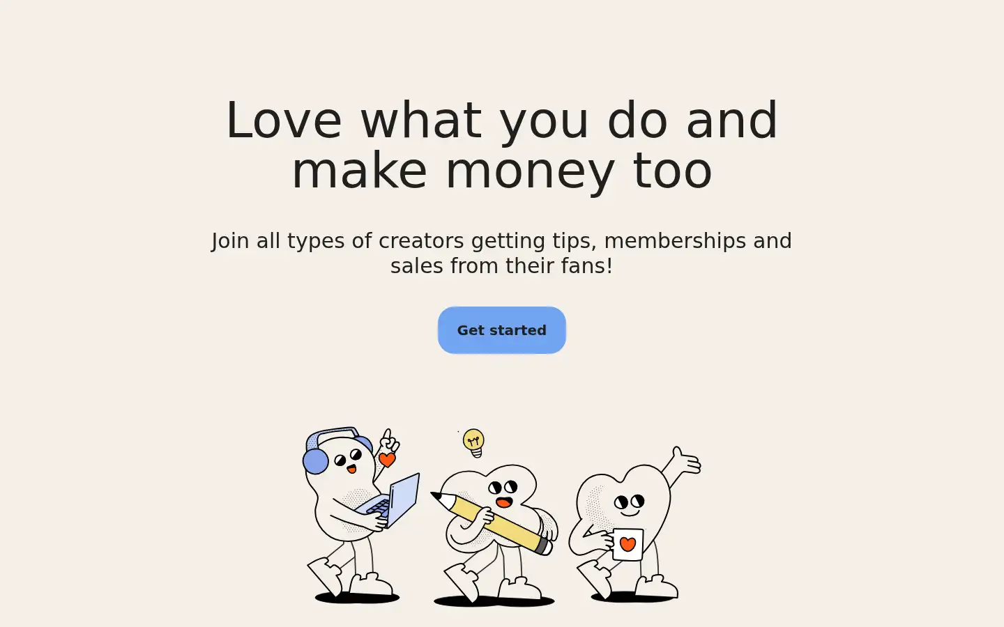 Screenshot of ko-fi.com