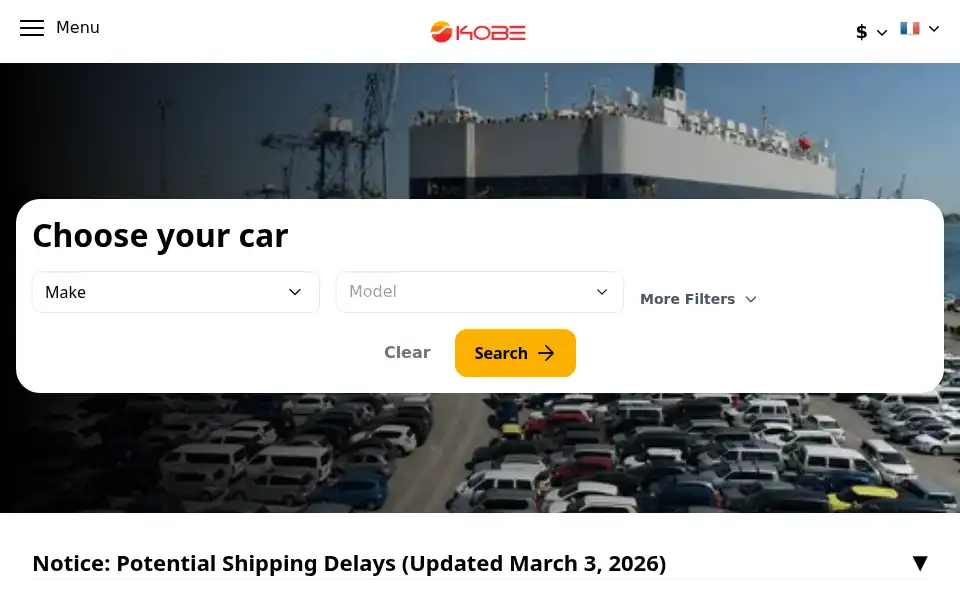 Screenshot of kobemotor.com