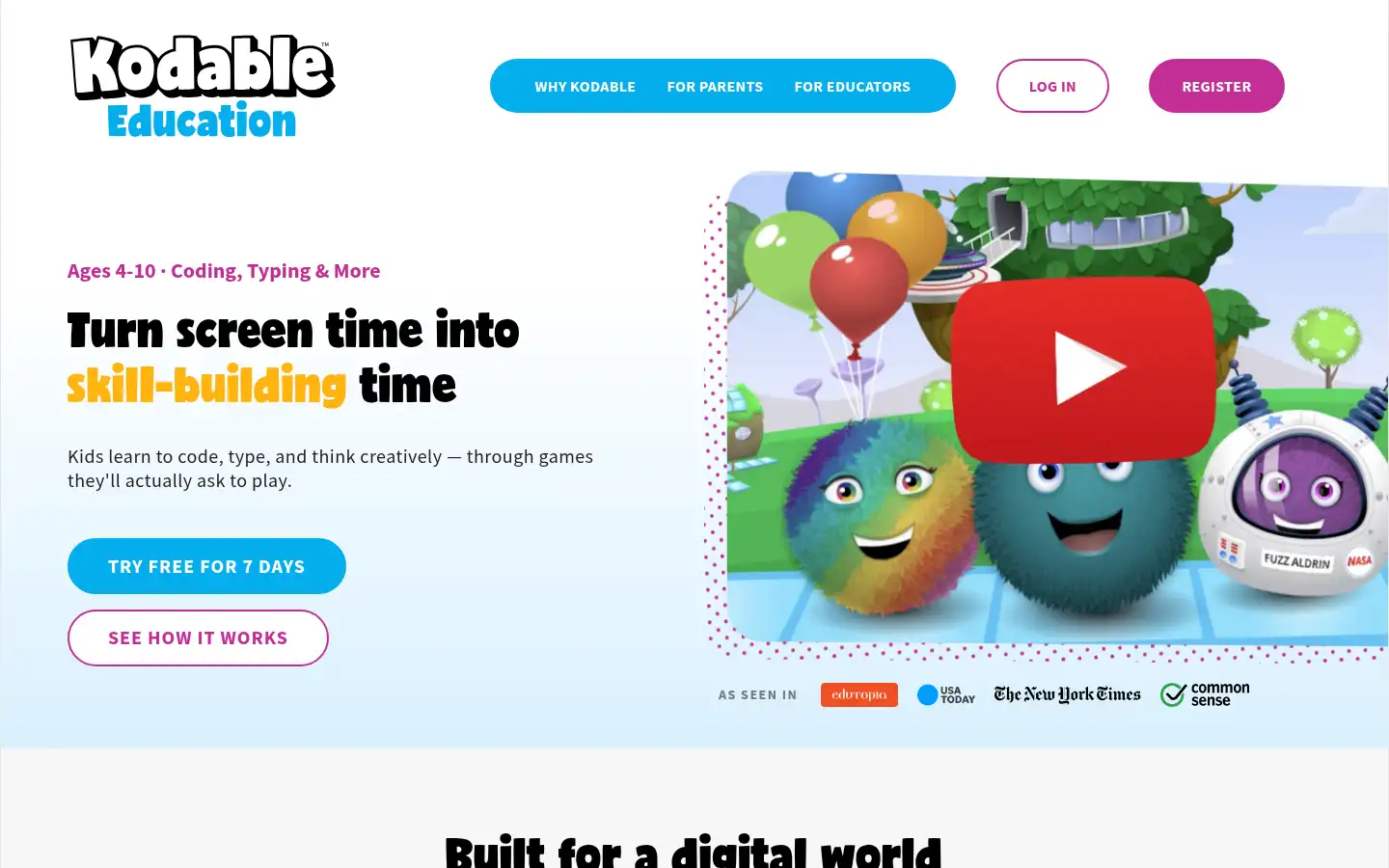 Screenshot of kodable.com