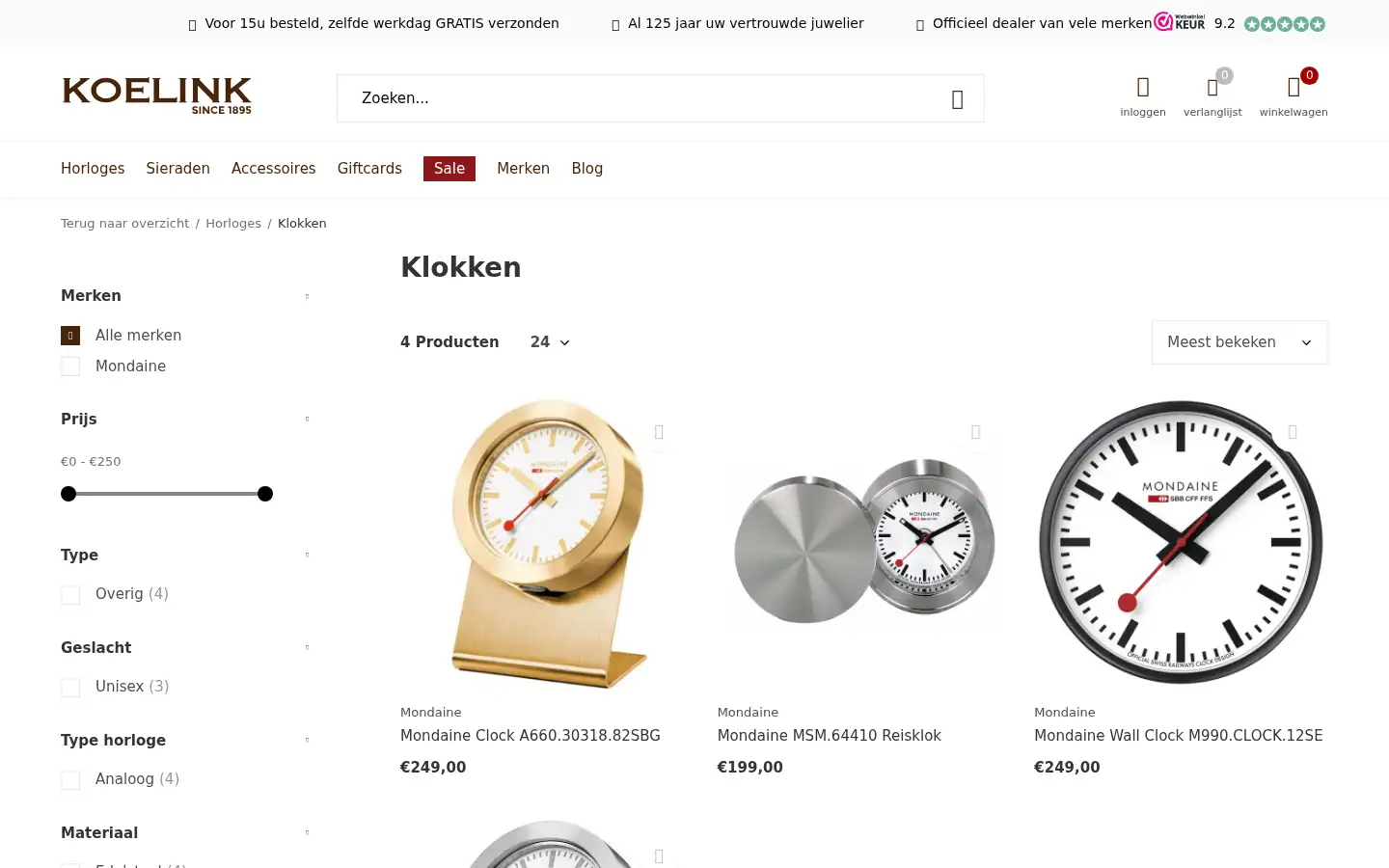 Screenshot of koelinkjuwelier.nl