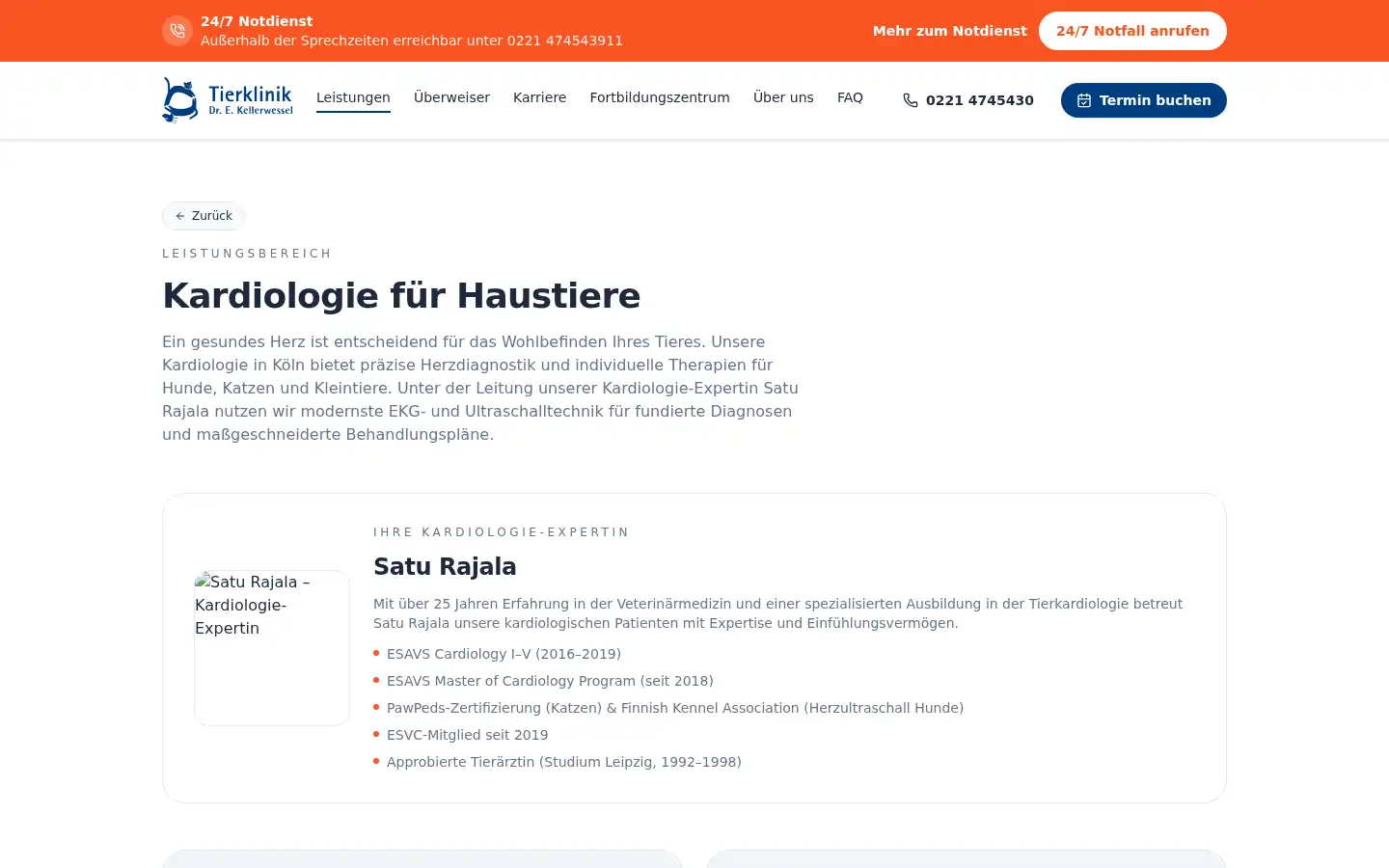 Screenshot of koelner-tierklinik.de