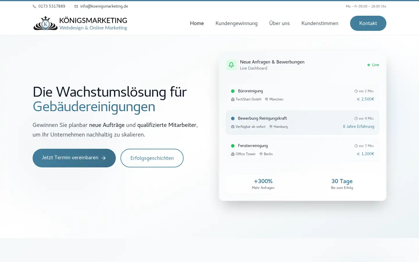 Screenshot of koenigsmarketing.de