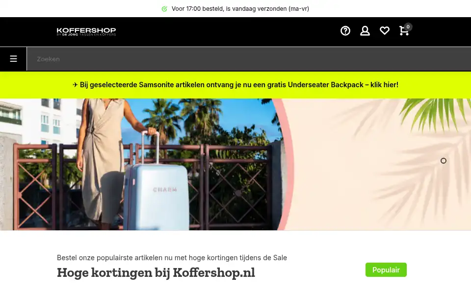 Screenshot of koffershop.nl