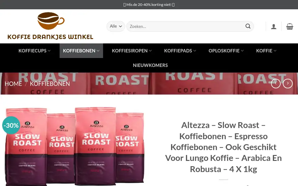 Screenshot of koffieverkoops.com