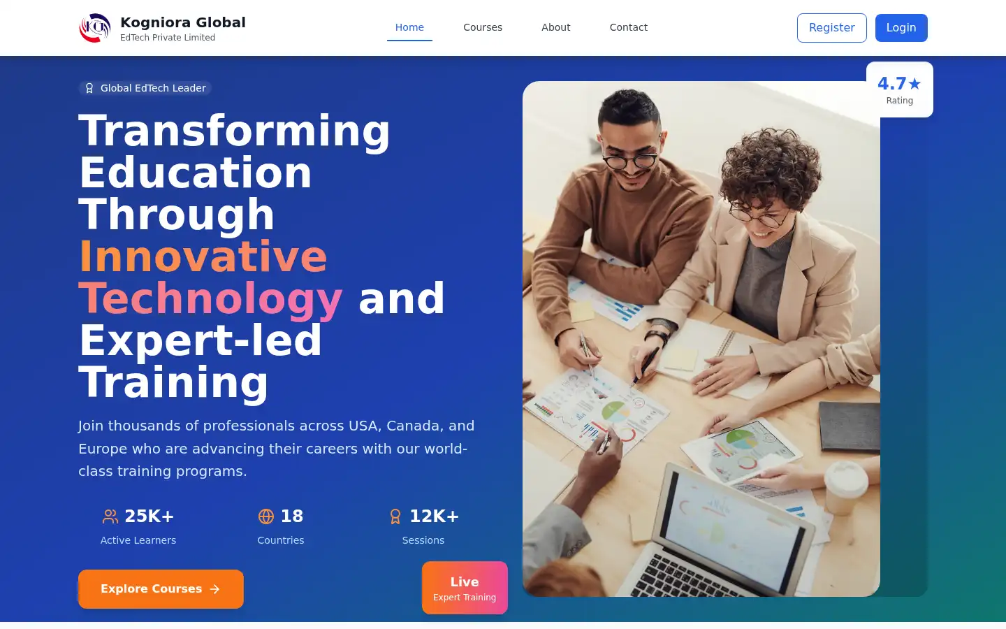 Screenshot of kogniora.com