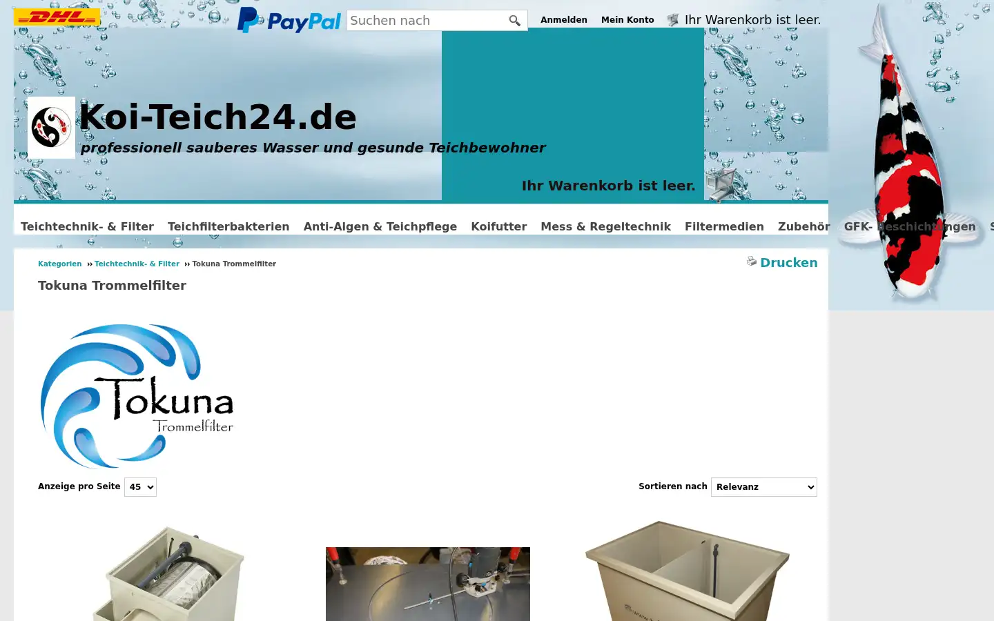 Screenshot of koi-teich24.de