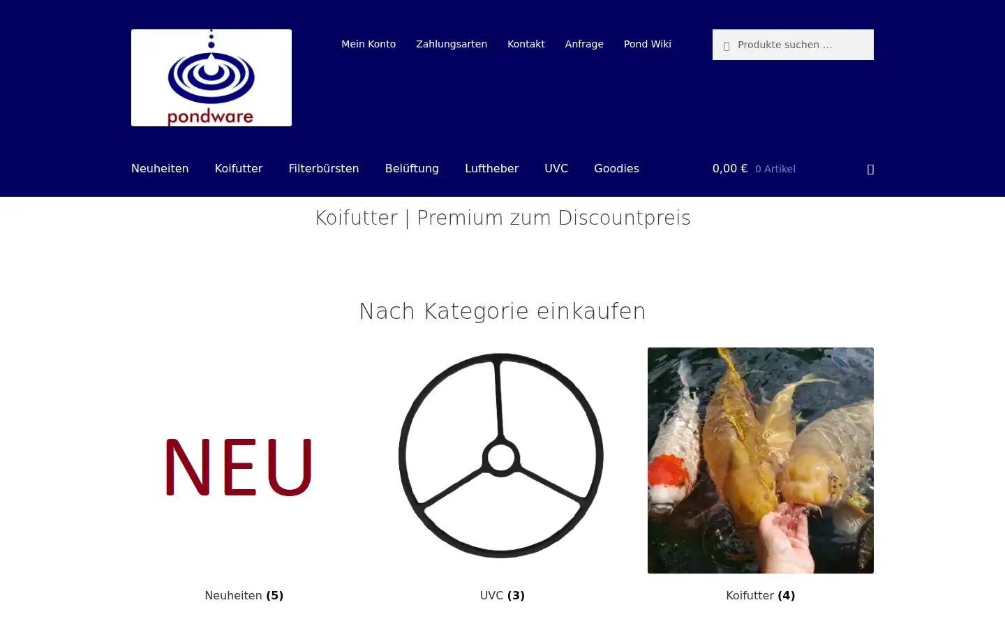 Screenshot of koifutter-pure.de
