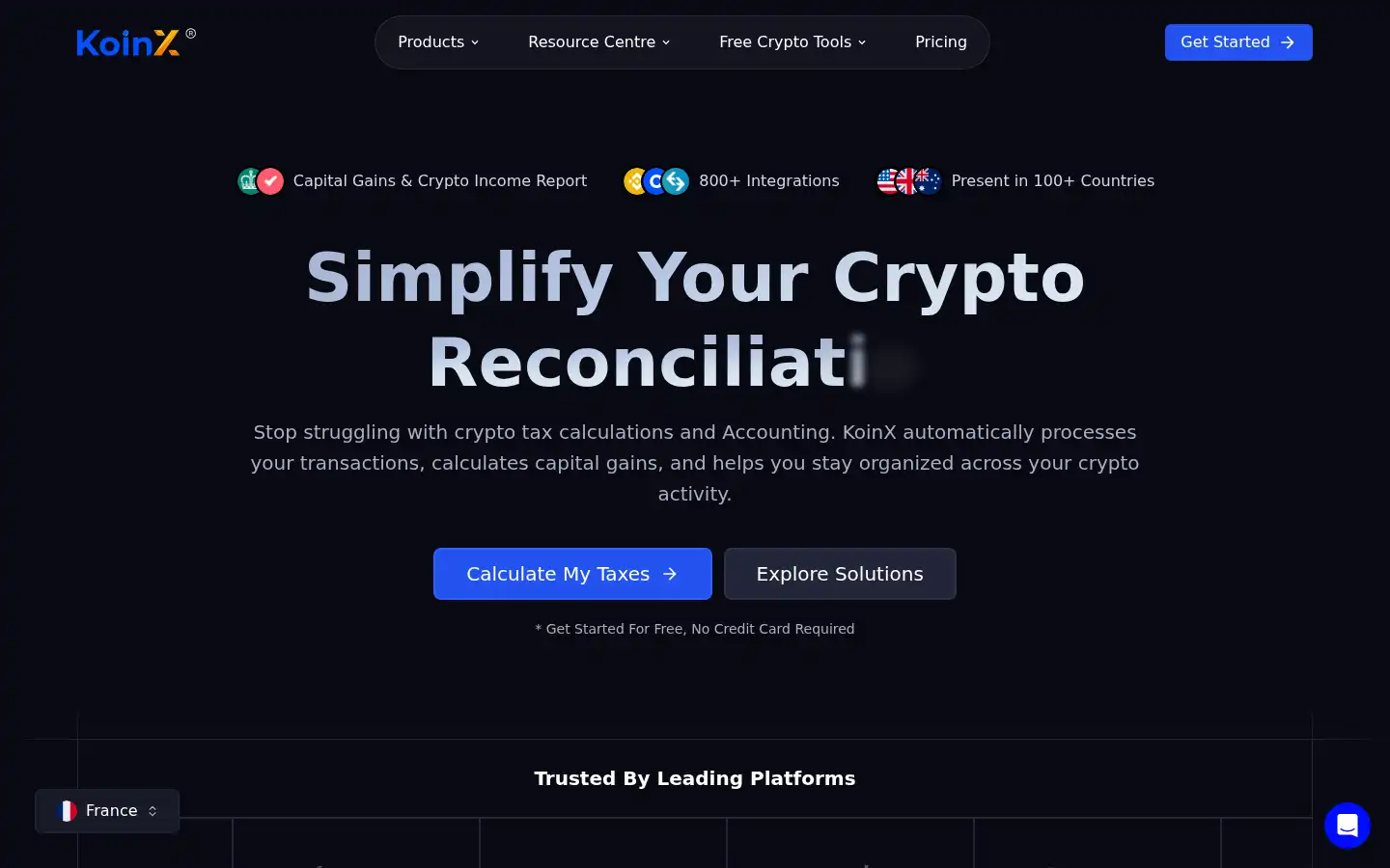 Screenshot of koinx.com