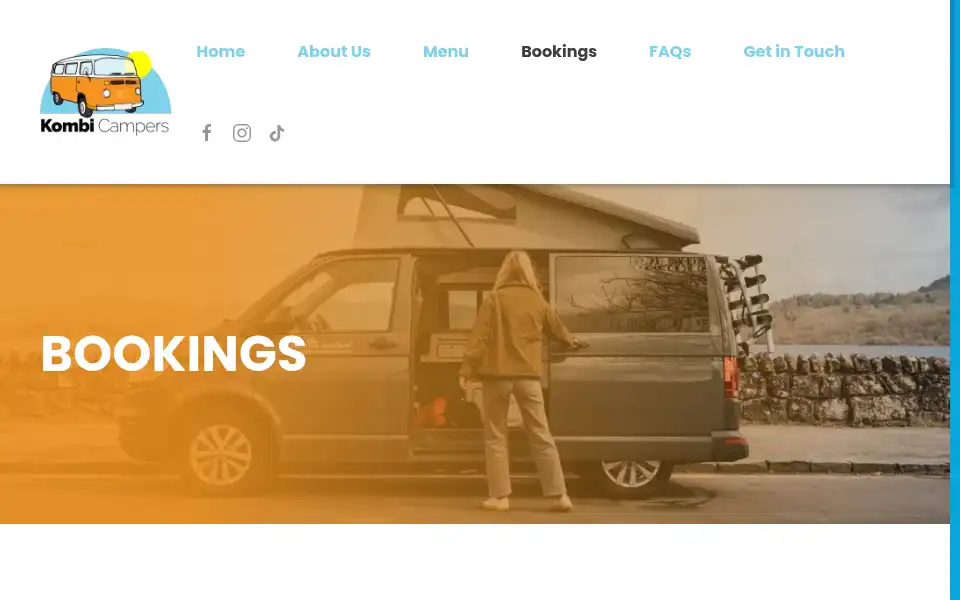 Screenshot of kombicampers.co.uk