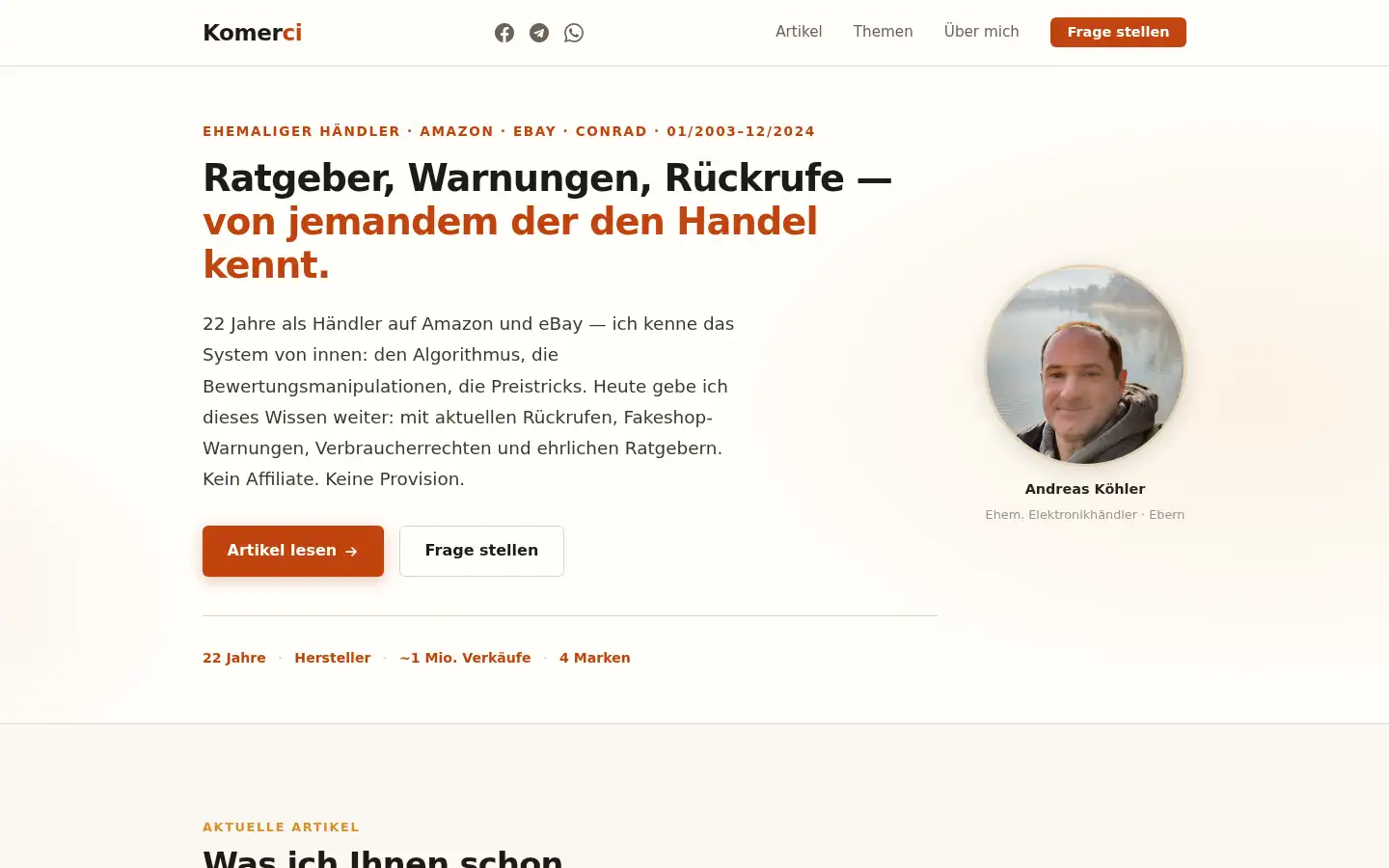 Screenshot of komerci.de