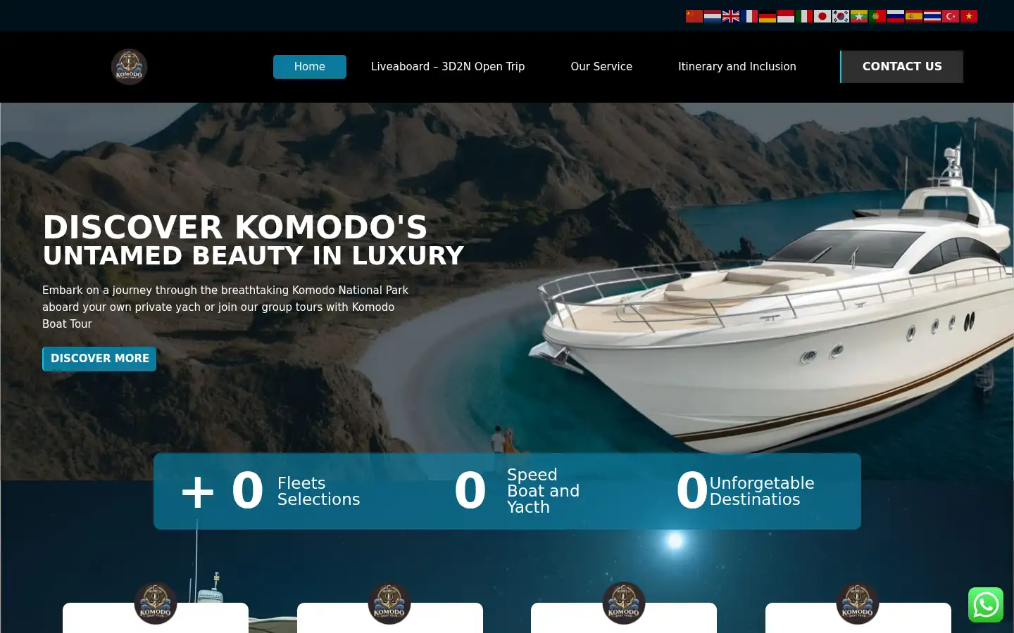 Screenshot of komodoboattour.com