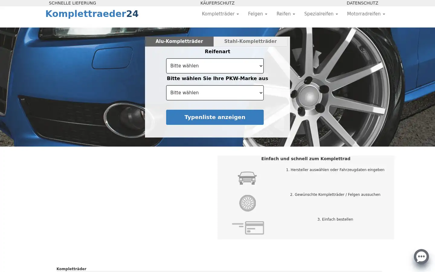 Screenshot of komplettraeder24.de