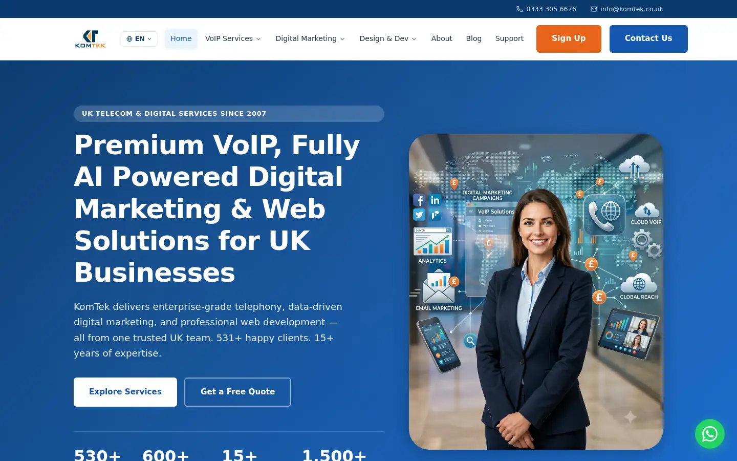 Screenshot of komtekworld.com