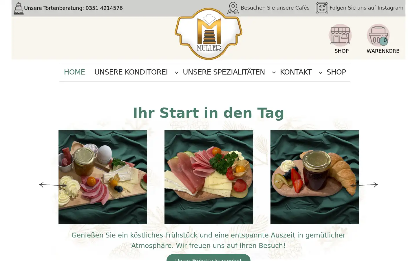 Screenshot of konditorei-mueller.com