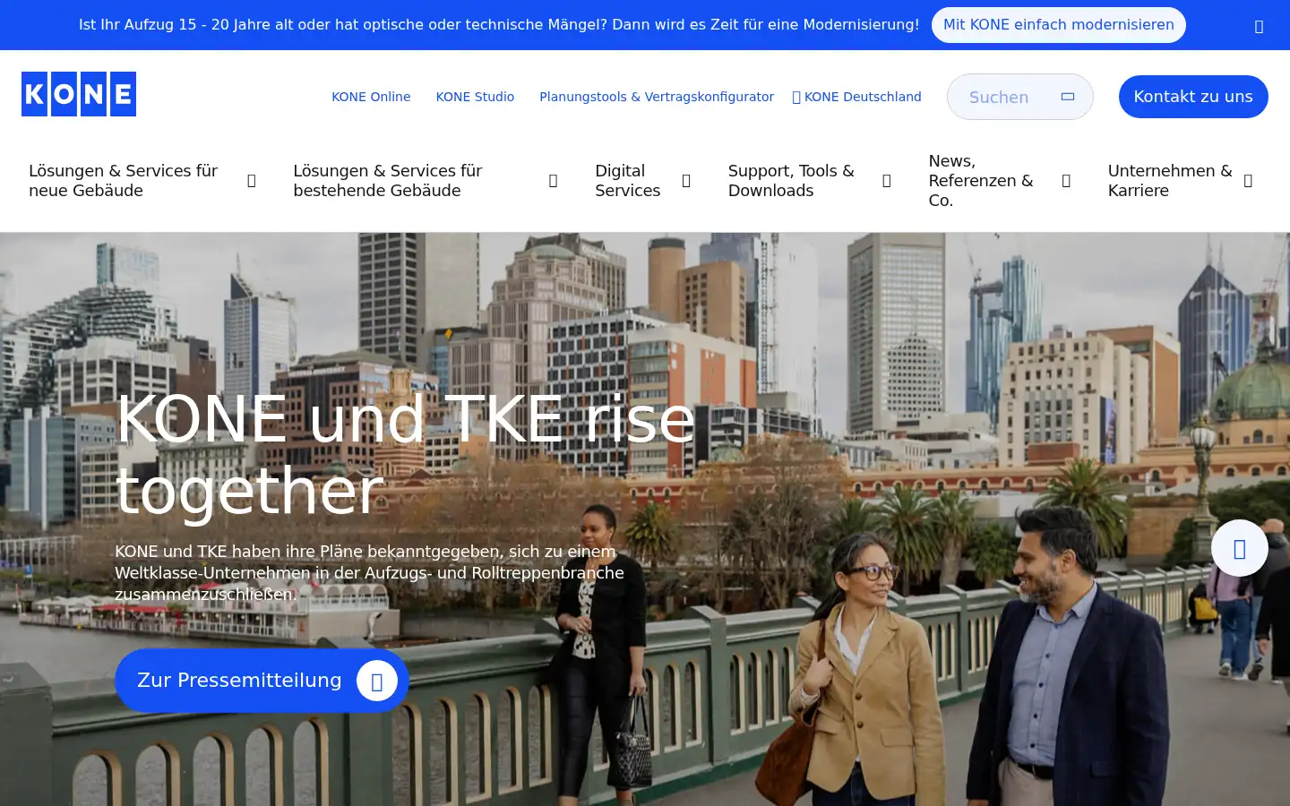 Screenshot of kone.de