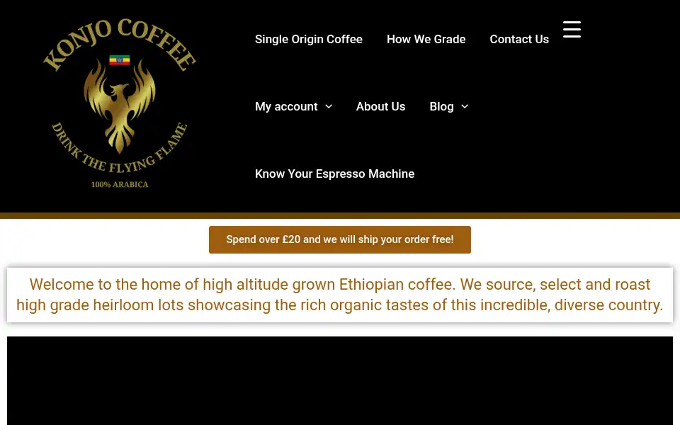 Screenshot of konjocoffee.co.uk