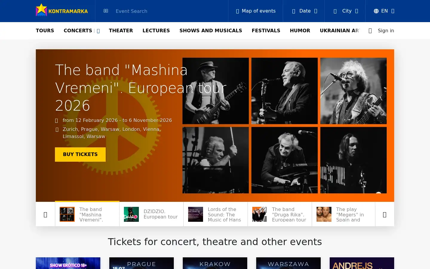 Screenshot of kontramarka.com