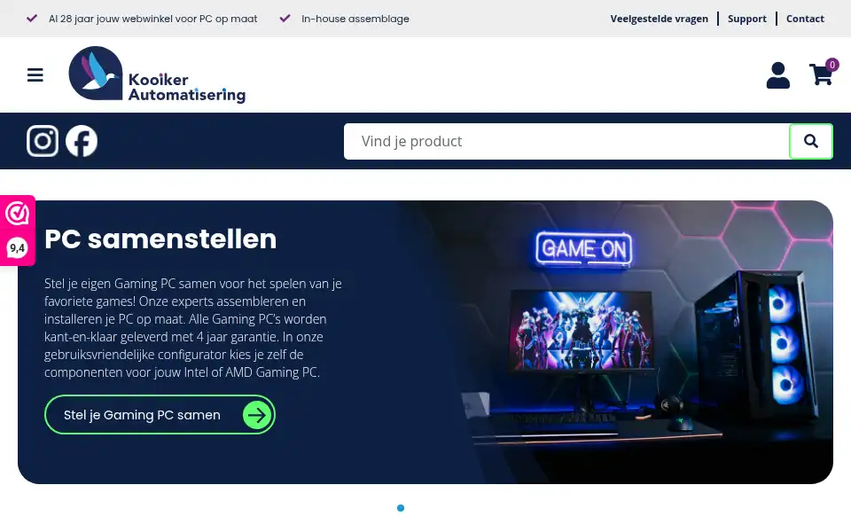 Screenshot of kooikerautomatisering.nl