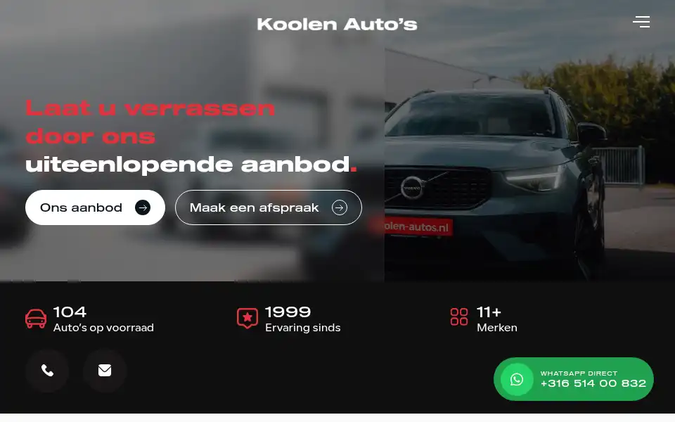 Screenshot of koolen-autos.nl