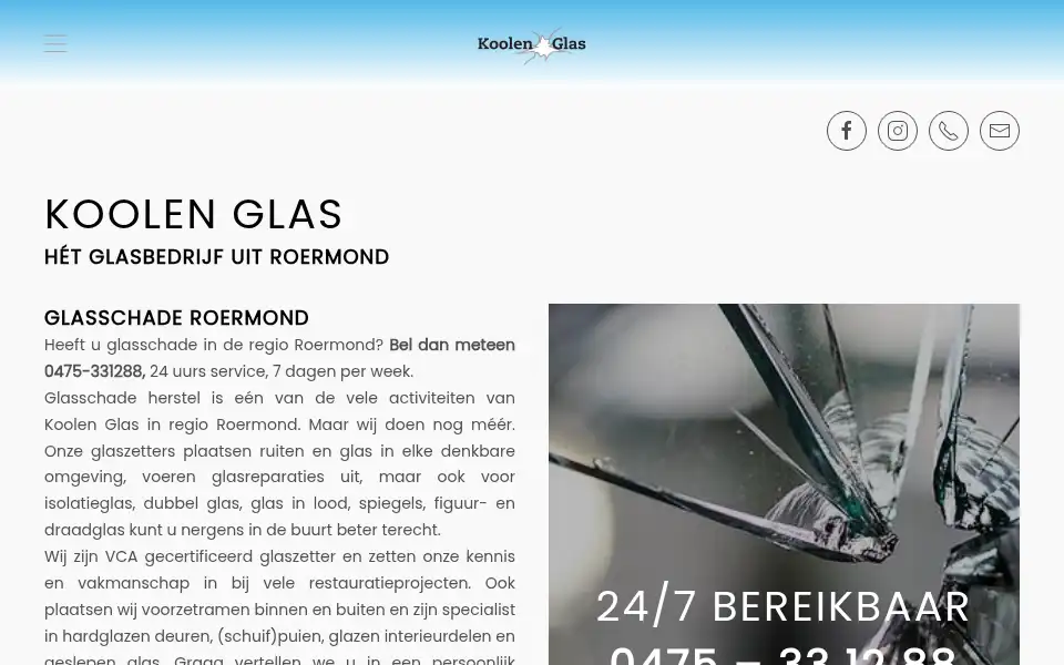 Screenshot of koolenglas.nl