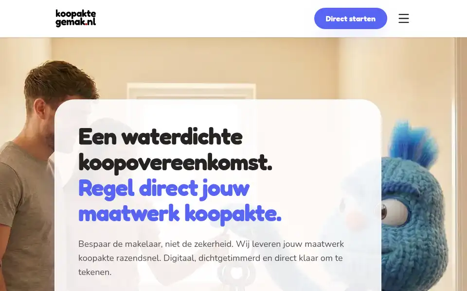 Screenshot of koopaktegemak.nl