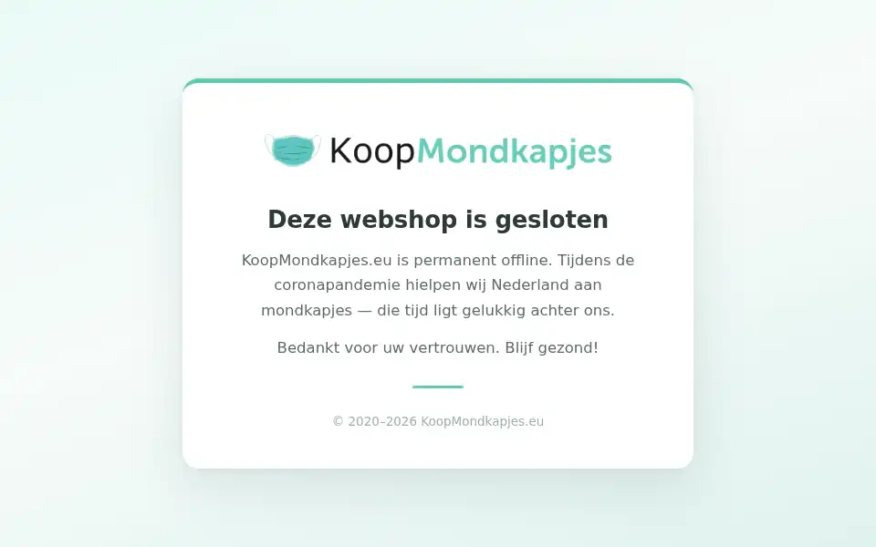 Screenshot of koopmondkapjes.eu