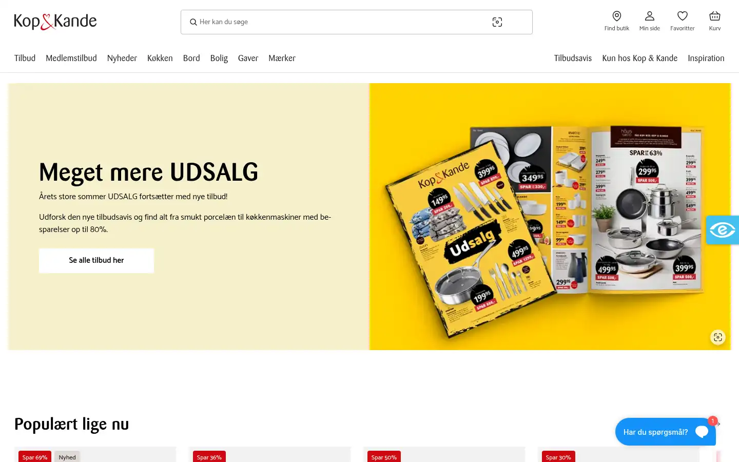 Screenshot of kop-kande.dk