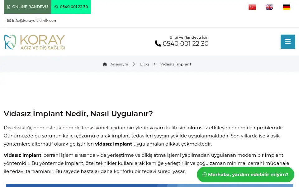 Screenshot of koraydisklinik.com
