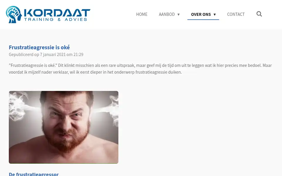 Screenshot of kordaattraining.nl