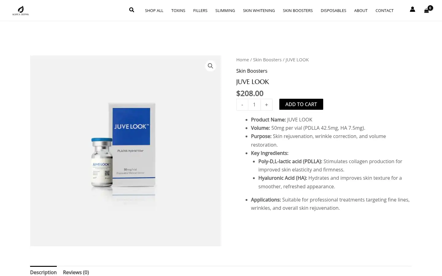 Screenshot of koreaderma.shop