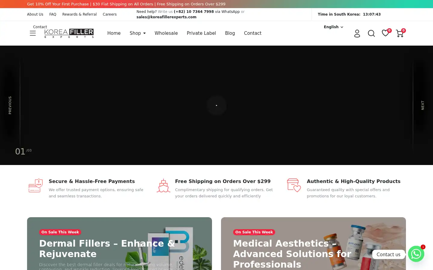 Screenshot of koreafillerexperts.com
