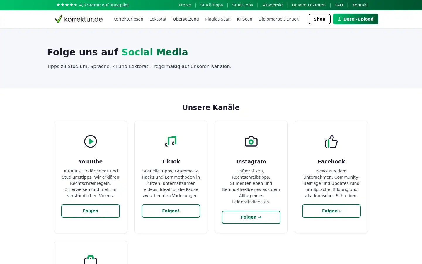 Screenshot of korrektur.de